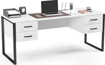 Стол Soma Slava 180x66 (белый/черный)