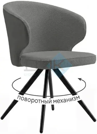 Стул с подлокотниками DikLine 250 поворотный (BL13/кожзам BUFF16 серый)