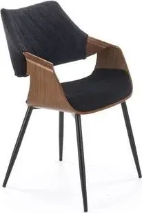 Стул с подлокотниками Halmar K586 (черный/орех)