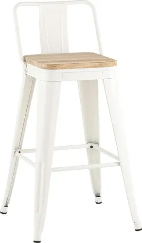 Стул Stool Group Tolix со спинкой KD YD-H675E-W KD YG-14 (белый/светлое дерево)