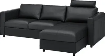 Угловой диван Ikea Vimle с козеткой с изголовьем/Grann/Bomstad черный s09306261