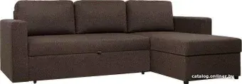 Угловой диван Woodcraft Фишер 00-00032905 (угловой, рогожка, коричневый)