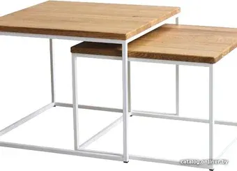 Журнальный столик BestLoft Модульный кофейный дуэт (дуб натуральный/белый)