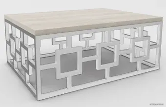 Журнальный столик Hype Mebel Лок 75x100 (белый/древесина белая)
