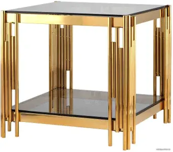 Журнальный столик Stool Group Гэтсби 55x55 EET-027-TG-1 (стекло smoke/сталь золото)