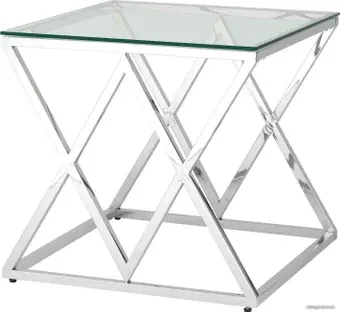 Журнальный столик Stool Group Инсигния 55x55 EET-026 (прозрачное стекло/сталь серебристый)