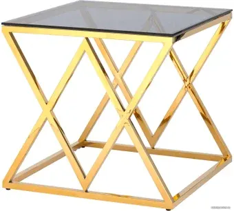 Журнальный столик Stool Group Инсигния 55x55 EET-026-TG-SK (стекло smoke/сталь золото)