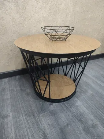 Журнальный столик Wooden Story 70x70x53 (дуб/черный)